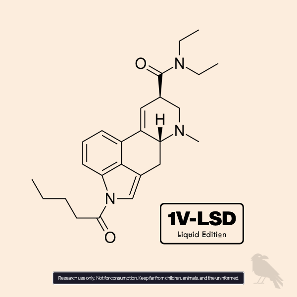 1V-LSD molecule – Valerie lysergamide liquid structure compared with 1D